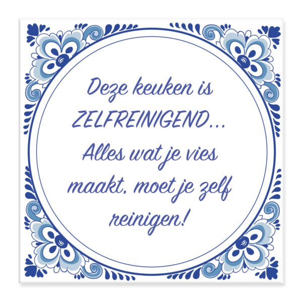 Tegeltje zelfreinigend
