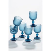 Merlot Wijnglas - Set van 6 - 250 ml - Glas - Blauw