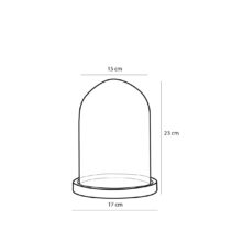 Hella Glazen Stolp - H23 x Ø17 cm - Transparant, Zwart - Afbeelding 4