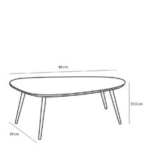 Jailey Bijzettafel - Set van 2 - L84 x B39 x H39 cm - Gerecycled Hout - Bruin - Afbeelding 6