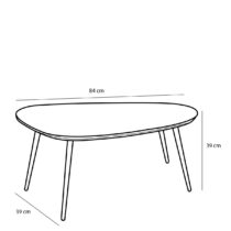 Jailey Bijzettafel - Set van 2 - L84 x B39 x H39 cm - Gerecycled Hout - Bruin - Afbeelding 7
