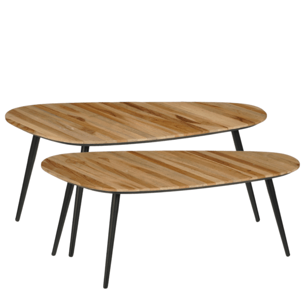 Jailey Bijzettafel - Set van 2 - L84 x B39 x H39 cm - Gerecycled Hout - Bruin Jailey Bijzettafel - Set van 2 - L84 x B39 x H39 cm - Gerecycled Hout - Bruin