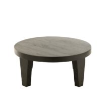 J-Line Salontafel Rond Mango Hout Mat Zwart - Afbeelding 4